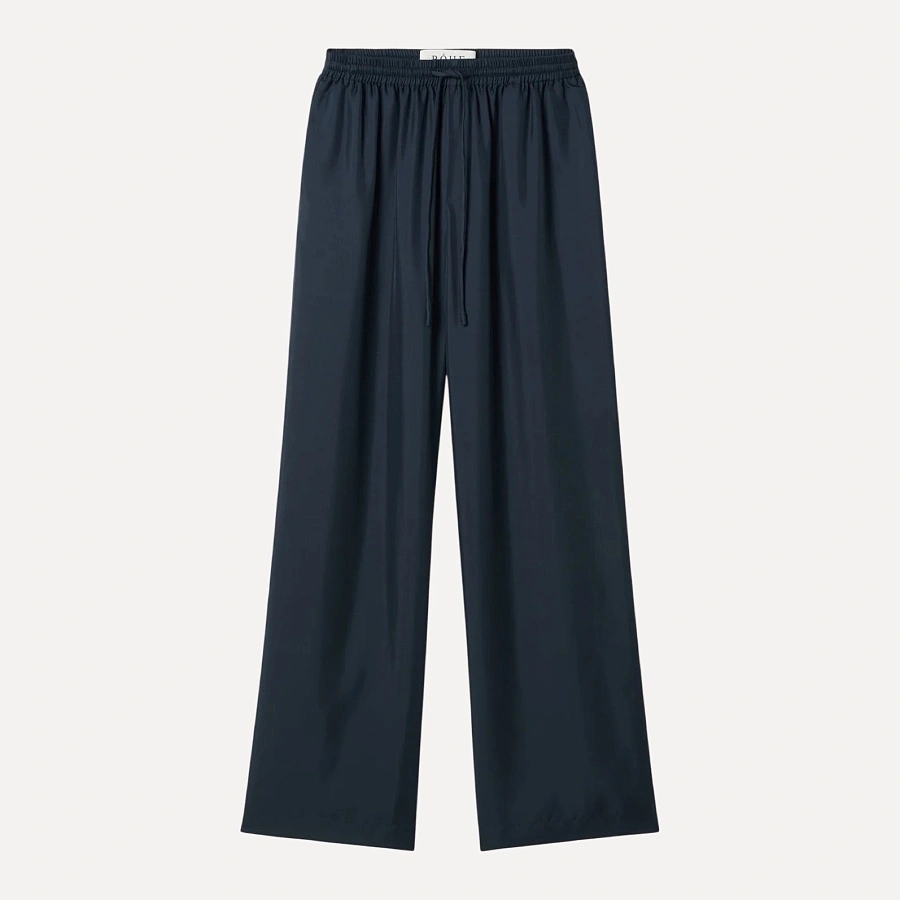 Wide leg silk trousers