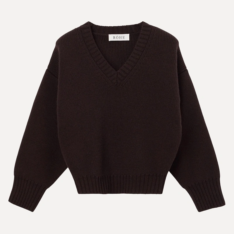 Sculptural compact v-neck