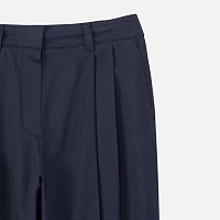 DOUBLE PLEATED CHINO SLACKS NAVY