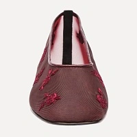 BALLET FLATS EMBROIDERY BURGUNDY