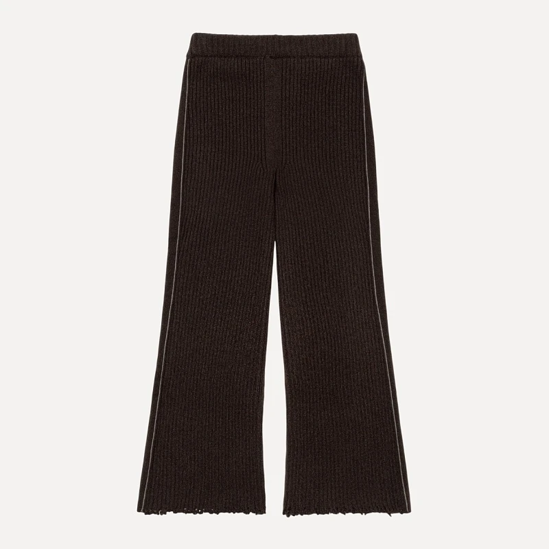 DAMAGED KNIT BOOT-CUT PANTS