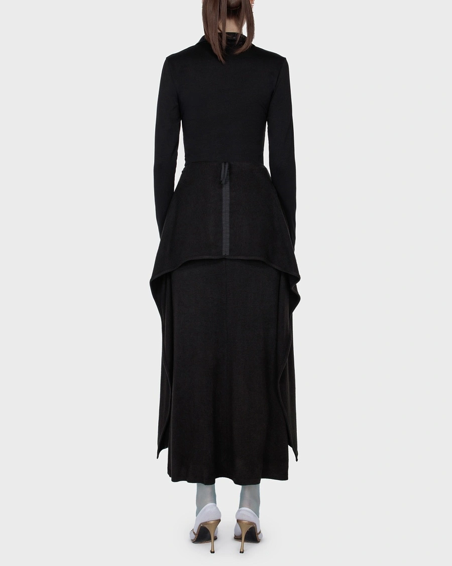 SHAWL SKIRT BLACK