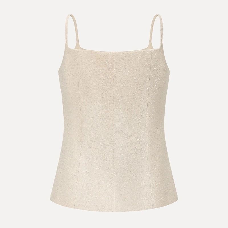 Ivory textured wool halter top