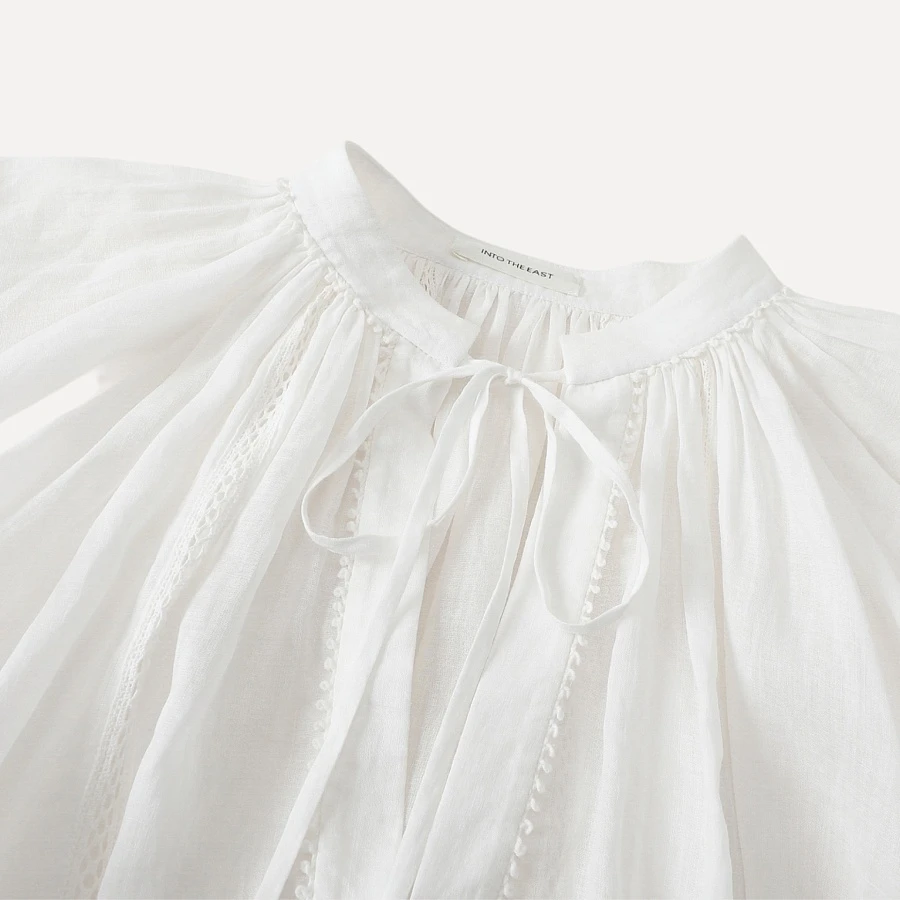 White Drop Sleeve Top