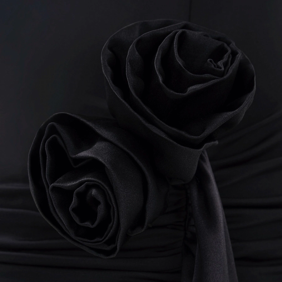 Black Twisted Jersey Shift Dress