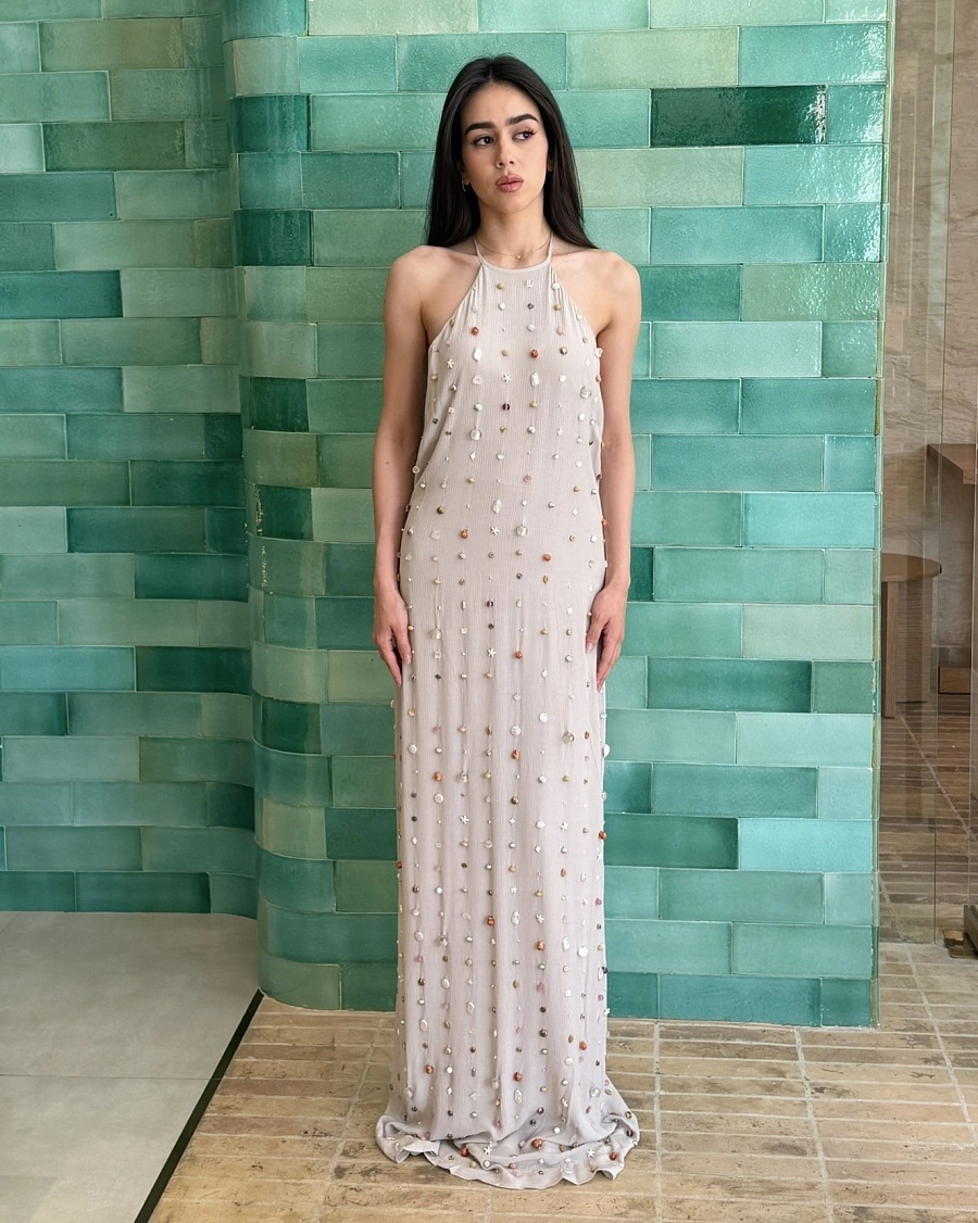 LONG DRESS FRANCINE EMBROIDERED