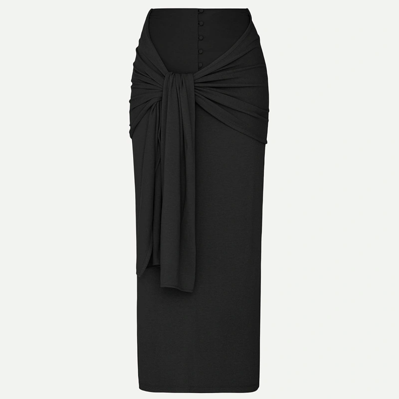 SHAWL SKIRT BLACK
