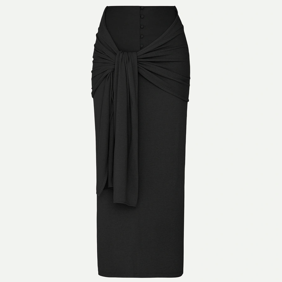 SHAWL SKIRT BLACK