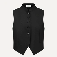 Black Stand Collar Vest