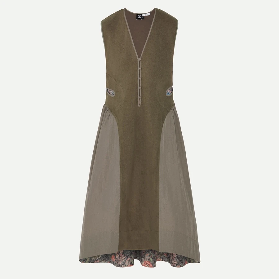 TEARDROP FLEECE DRESS OLIVE