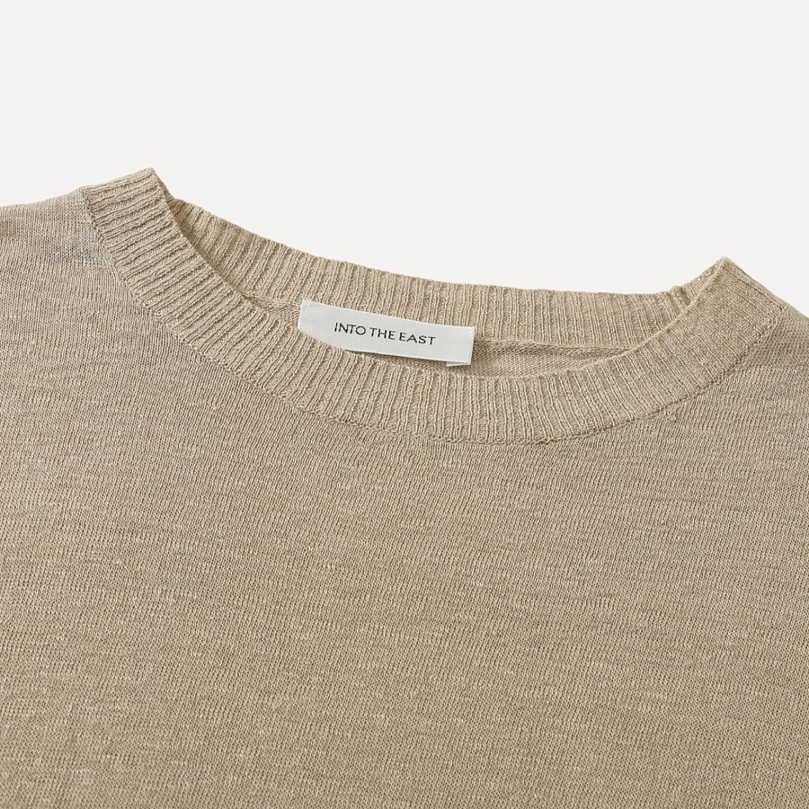 Oatmeal Linen Fit Knit Top