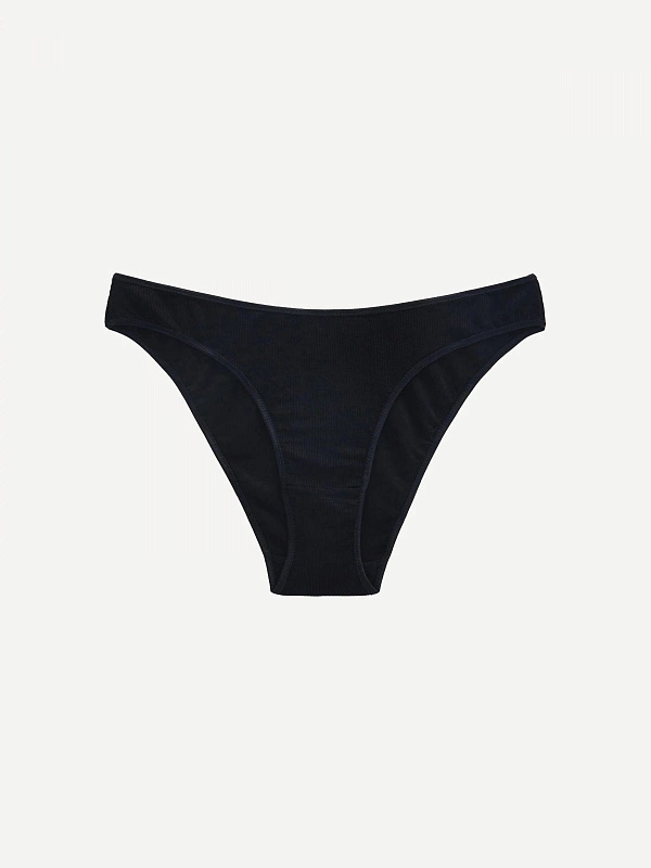 LORA трусики черные классика с завышенной посадкой из вискозы