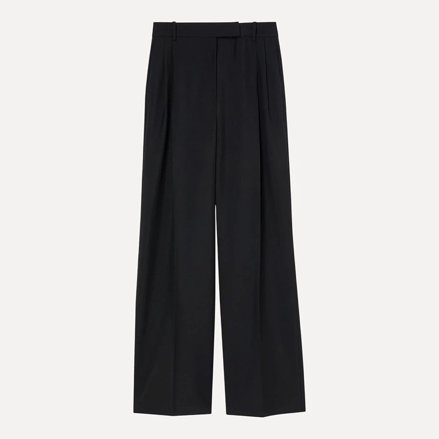 Mid-waist tailored trousers black