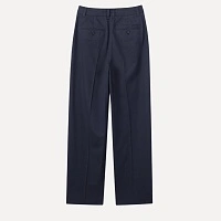 DOUBLE PLEATED CHINO SLACKS NAVY