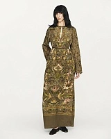 One-shoulder silk printed dress