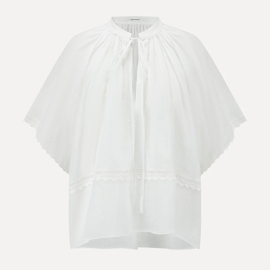 White Drop Sleeve Top