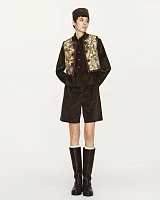 Dark green corduroy Bermuda shorts