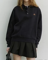 UNISEX LEATHER LOGO COLLARED T-SHIRT