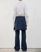 NEW LAYERED WRAP SKIRT PANTS NAVY