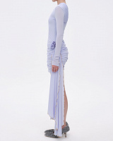 Foggy Blue Jersey Wrap Dress