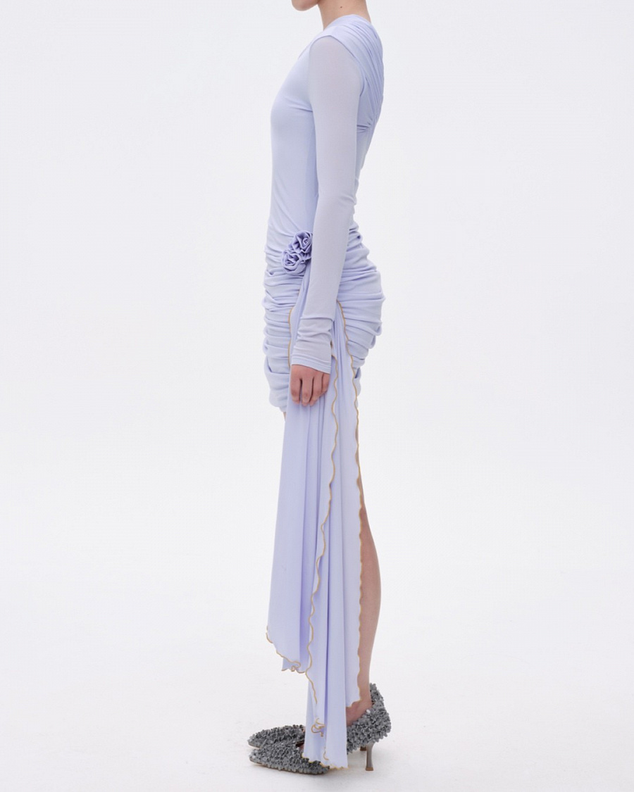 Foggy Blue Jersey Wrap Dress