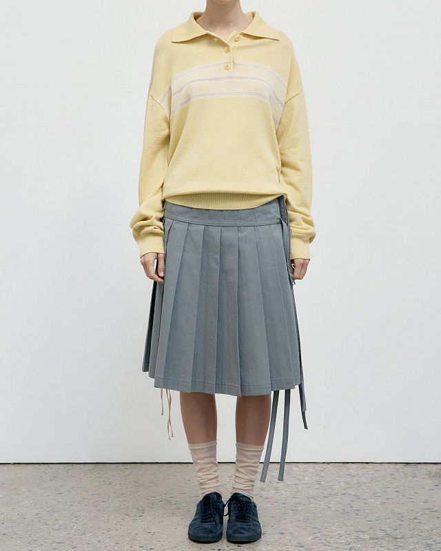 PLEATED ZIPPER SKIRT