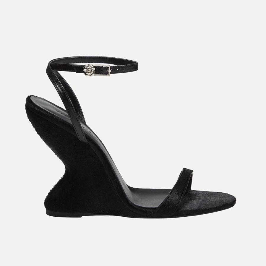 WEDGE SANDALS PONY BLACK