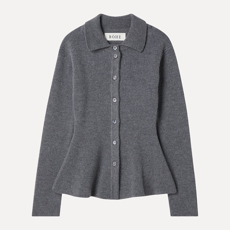 Waisted rib cardigan