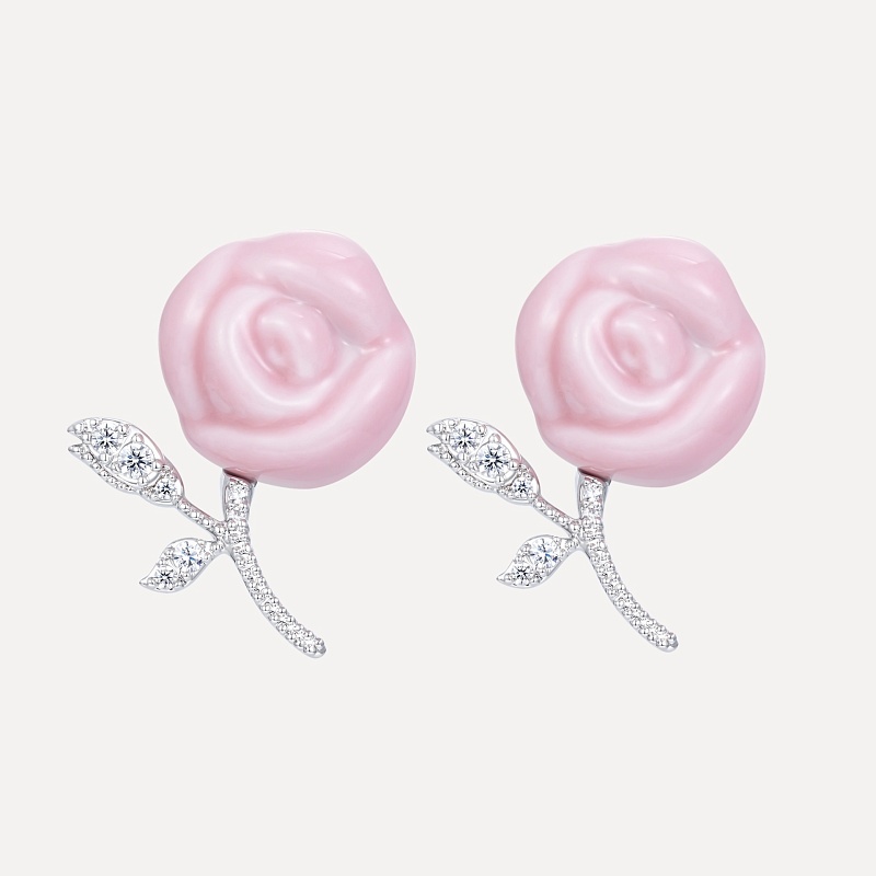 Ceramics Rose Earring