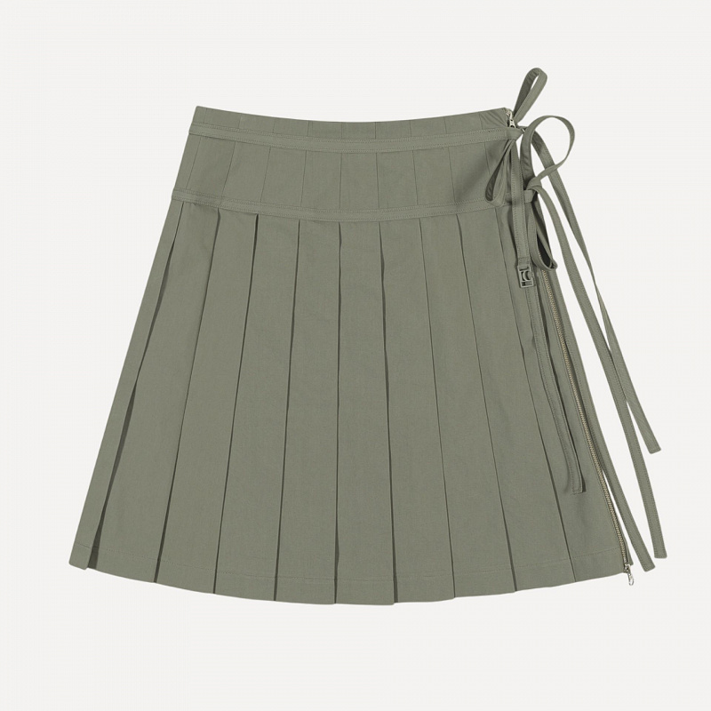 PLEATED ZIPPER SKIRT
