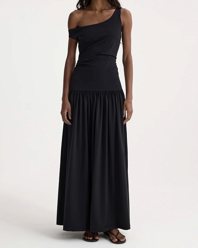 Off shoulder light scuba dress