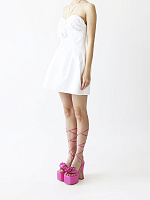 Balloon halter dress in white