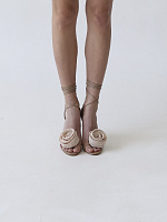 WRAP AROUND FLOWER SANDALS LEATHER NUDE