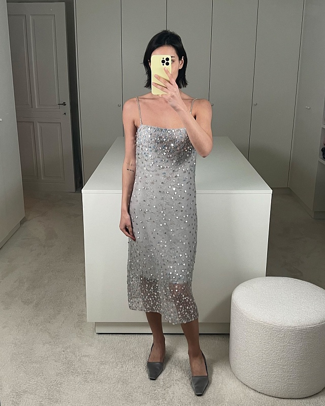 SLIP DRESS RACHEL EMBROIDERED