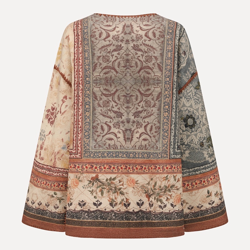 Tasar Silk Doubl-sided Printed Jacket