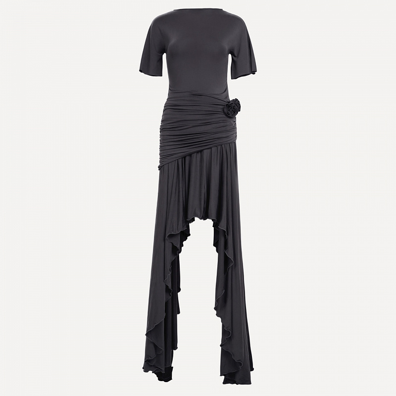 Grey Twised Jersey Sun Dress