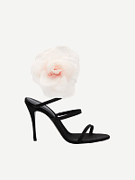 Spiral Sandals Black Flower Pink