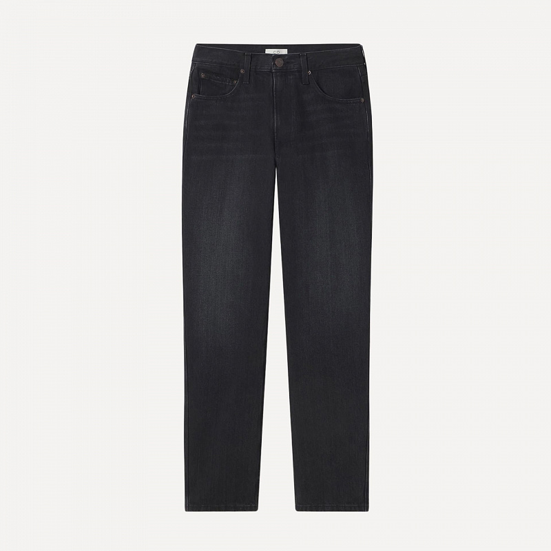 HI-RISE TAPERED DENIM BLACK