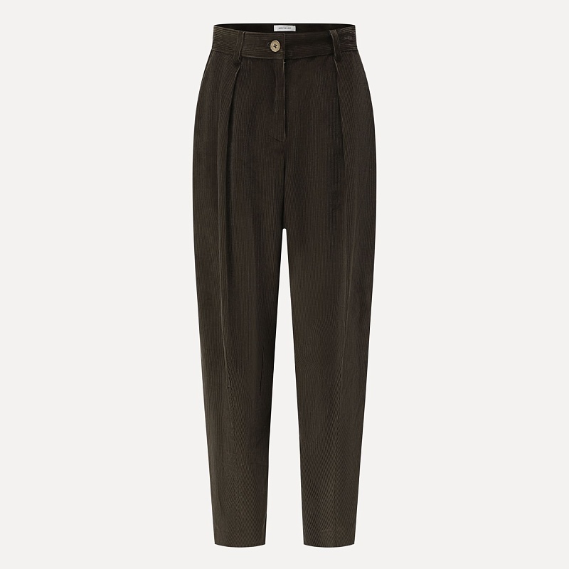 Dark green corduroy 3D skinny pants