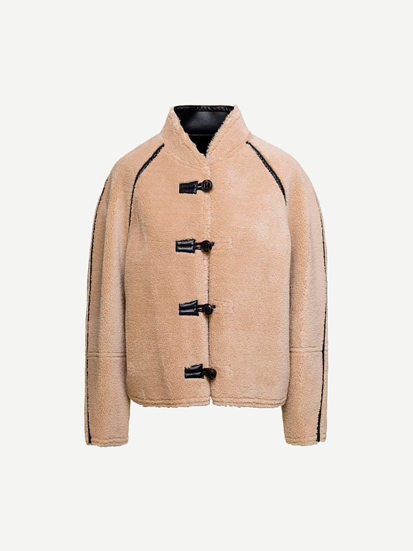 SHORT SHEARLING REVERSIBLE COAT