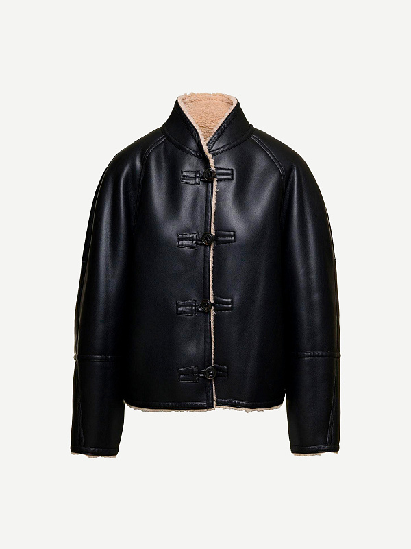 SHORT SHEARLING REVERSIBLE COAT