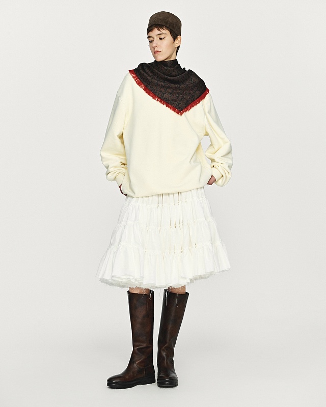 White layered short skirt